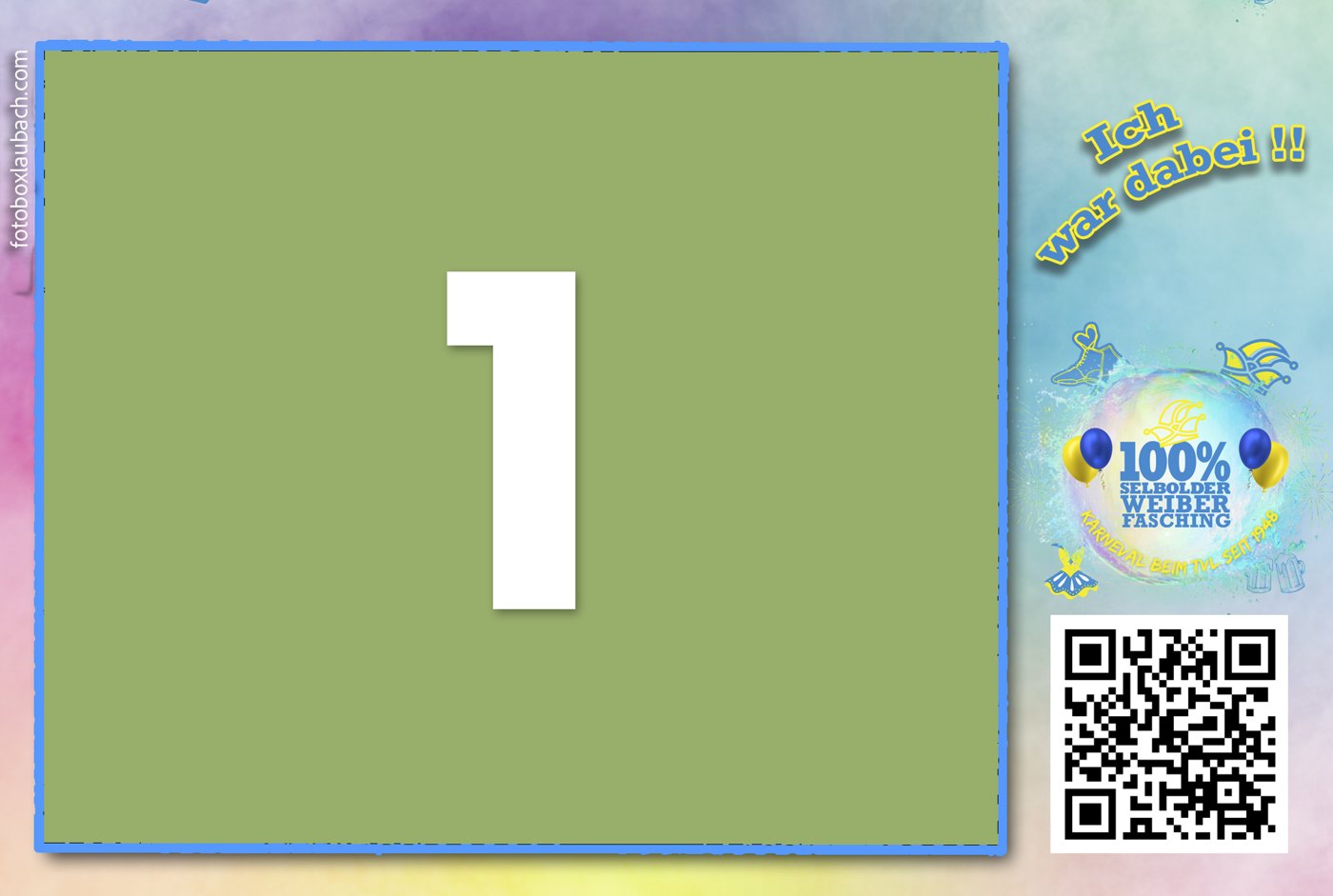 Muster-Layout 1 Bild mit QR-Code – Fotobox Laubach