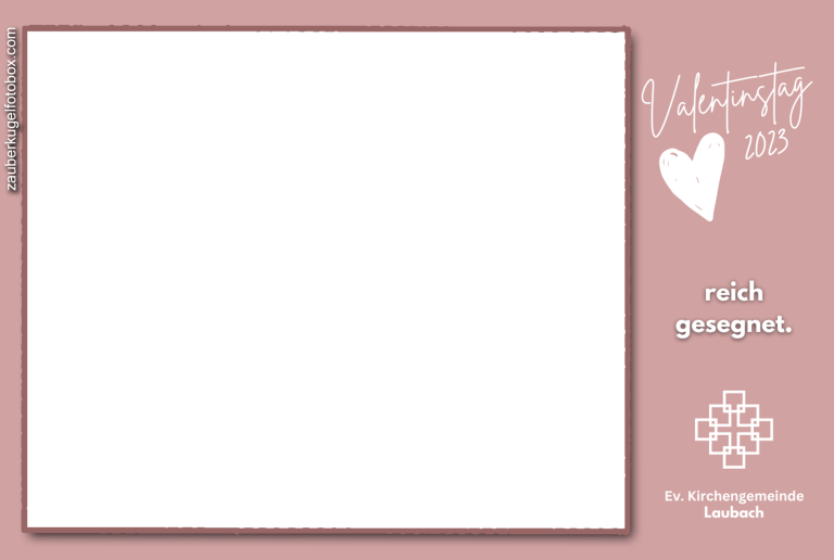 Kundenlayout 14 Leeres rosa Notizfeld mit Herz und Text "Valentinstag 2023" in der oberen Ecke.